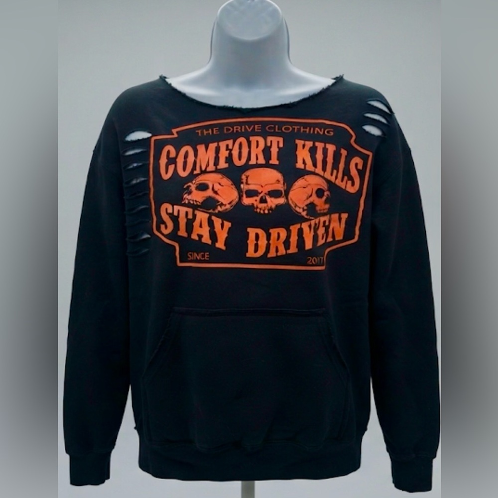 The Drive clothing Comfort Kills Stay Driven Roadrash pullover lg